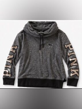 Victoria's Secret PINK Gray Cowl Neck Pullover Hoodie